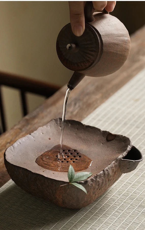 Old rock mud water storage pot bearing tea tray tea ceremony accessories can raise dry bubble plate old tea guest water storage