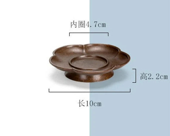 Chinese-style retro copper plum pot bearing dry bubble table household cover bowl pot tray Kung Fu tea set purple sand pot raising pot pad