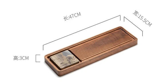 this is a walnut tea tray tea boat