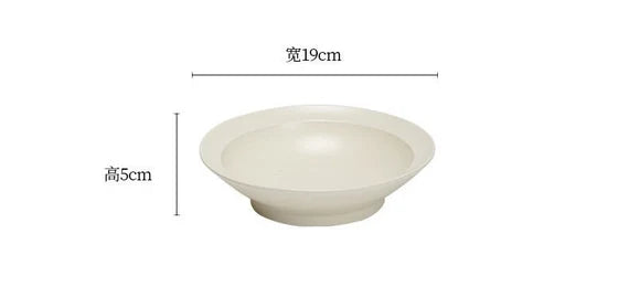 Cream fruit plate simple round foot refreshment tea tray tea boat plate living room decorative ceramic snack plate storage plate