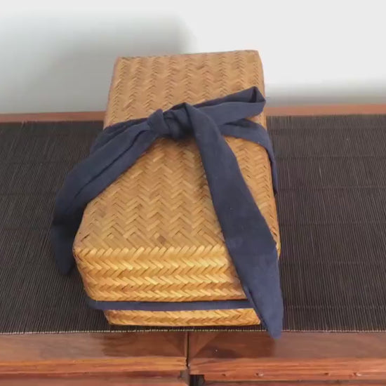 This is a bamboo weaving basket