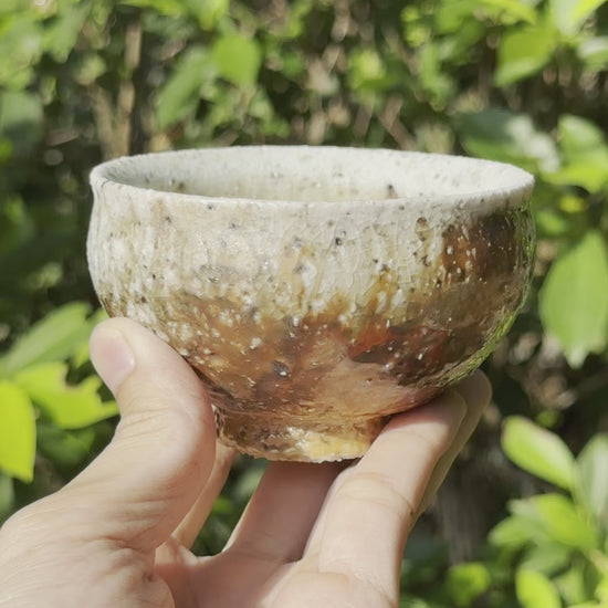 This is a woodfired pottery teacup