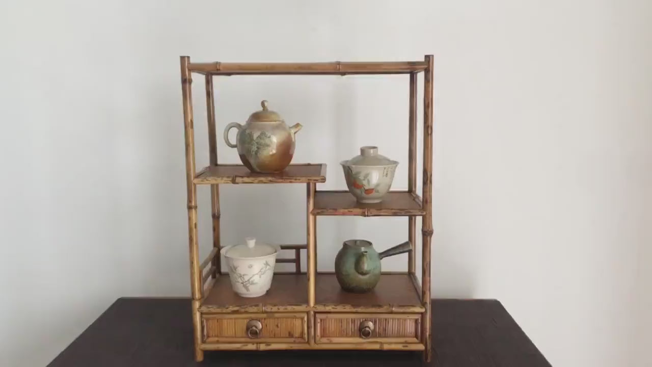 This is a meilu bamboo shelf bamboo rack.this is a bamboo teaware storage shelf