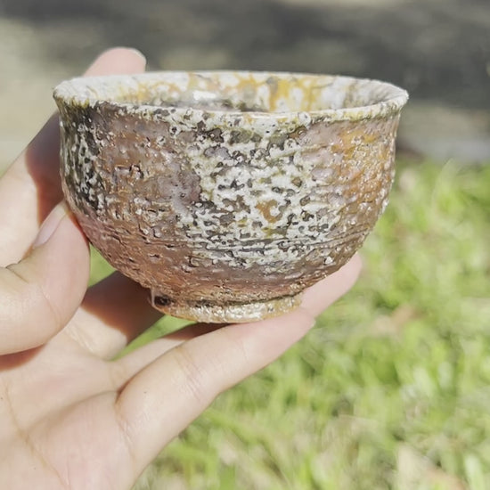 This is a woodfired pottery teacup