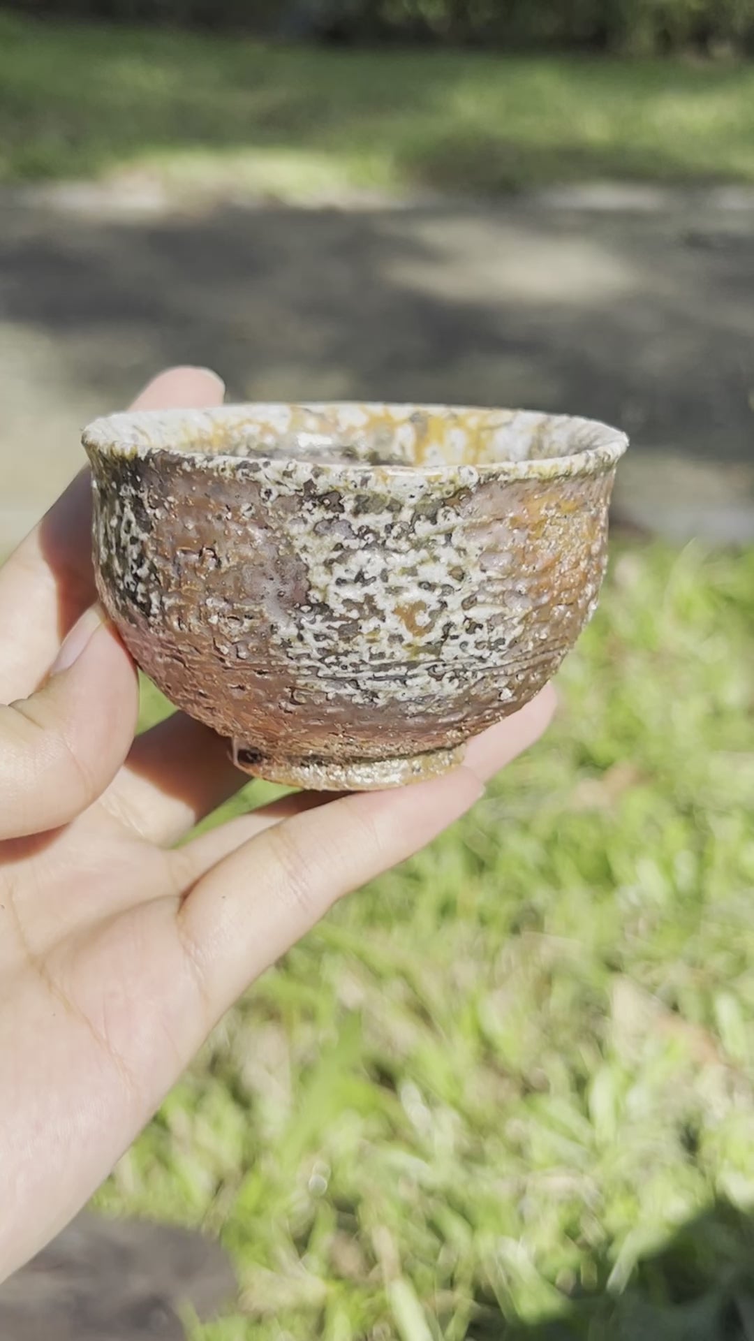 This is a woodfired pottery teacup