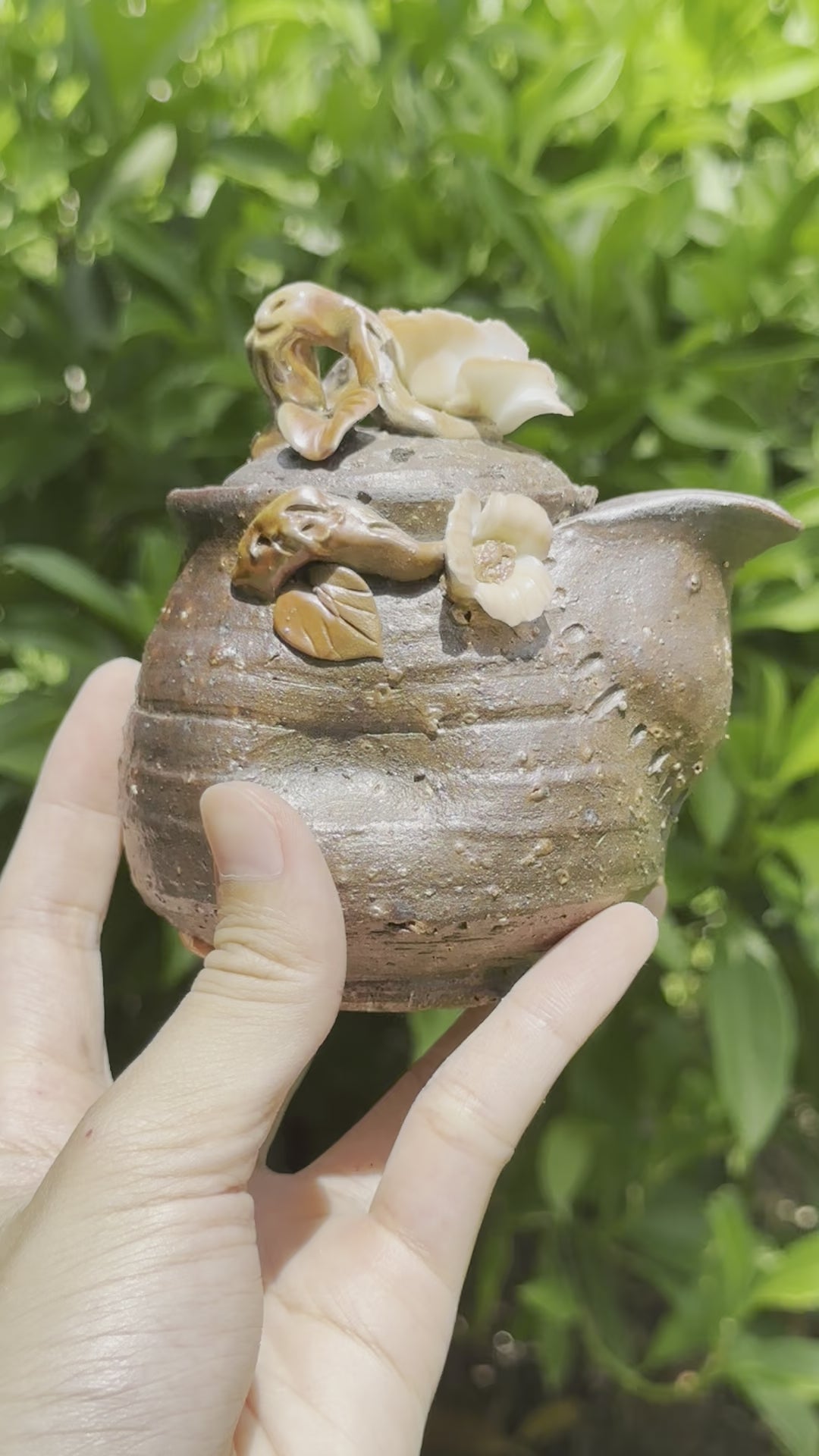 This is a woodfired pottery teapot baoping