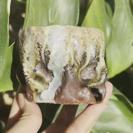 This is a woodfired pottery teacup