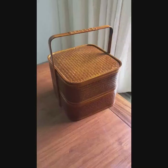 This is a bamboo weaving basket