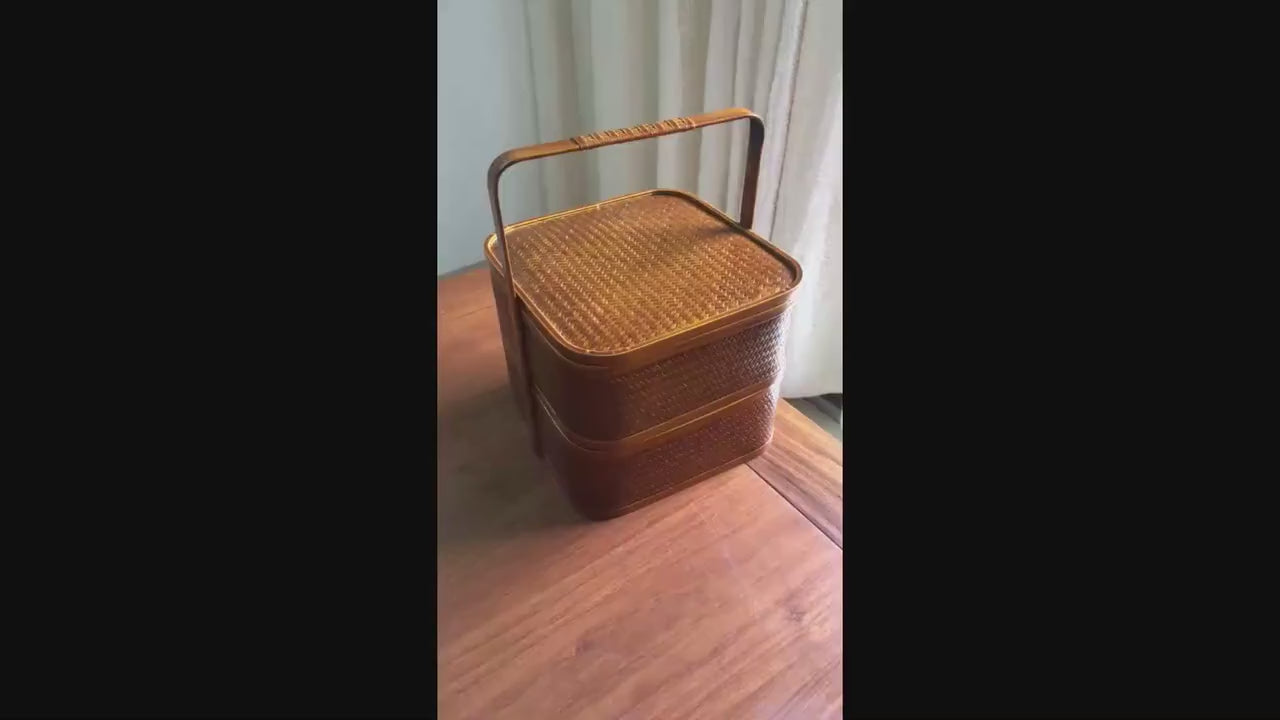 This is a bamboo weaving basket