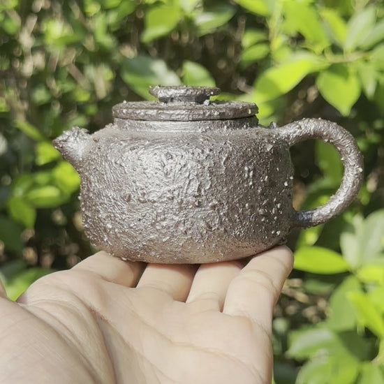 This is a woodfired pottery teapot