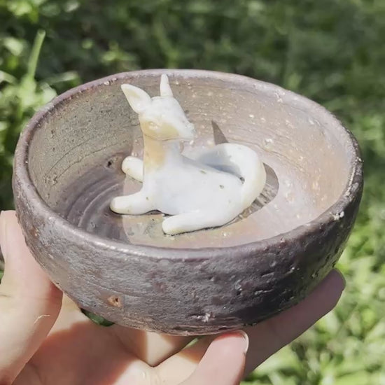 This is a woodfired pottery teacup