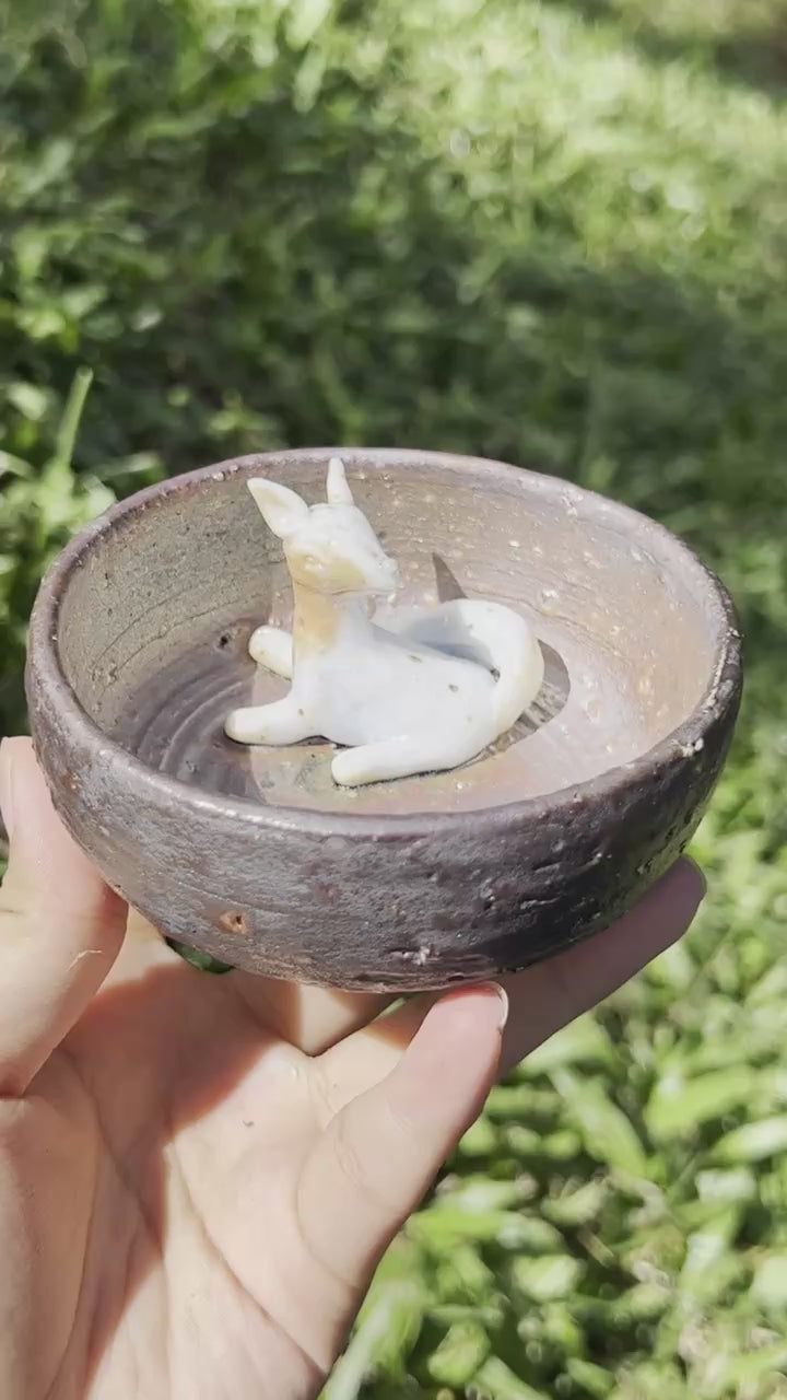 This is a woodfired pottery teacup