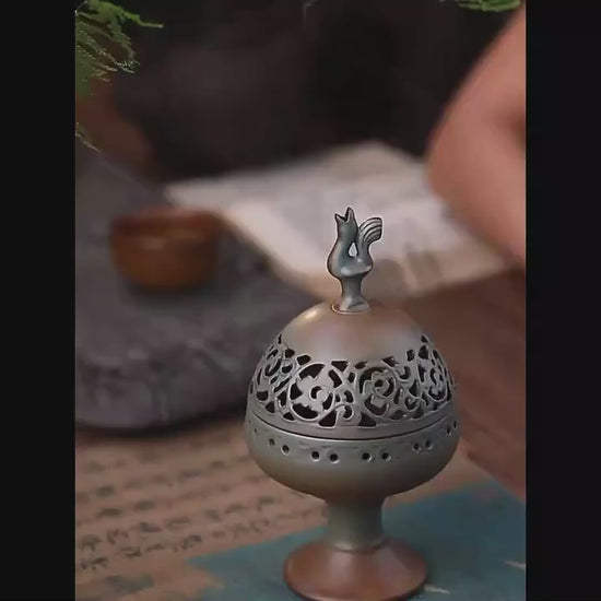 This is a pottery incense burner