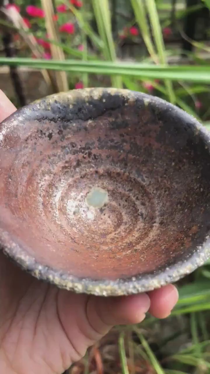 This is a woodfired pottery teacup