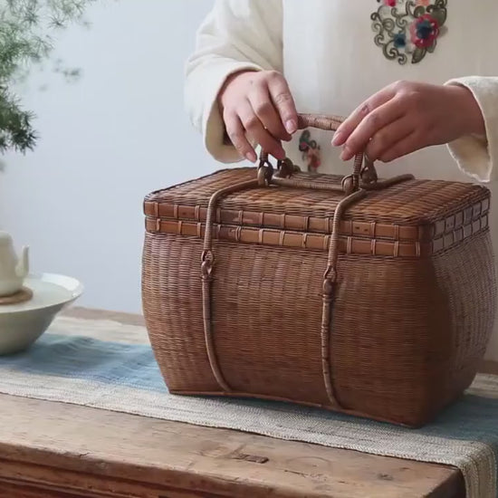 This is a bamboo weaving basket