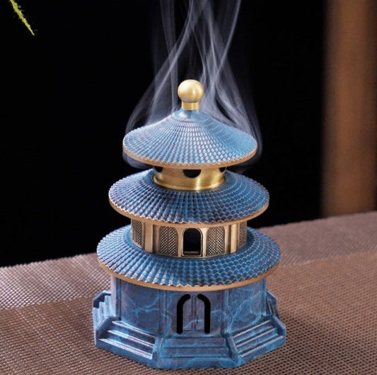 Incense Holder Handmade Artwork Chinese Temple Original Zen Design Antique Style Handmade