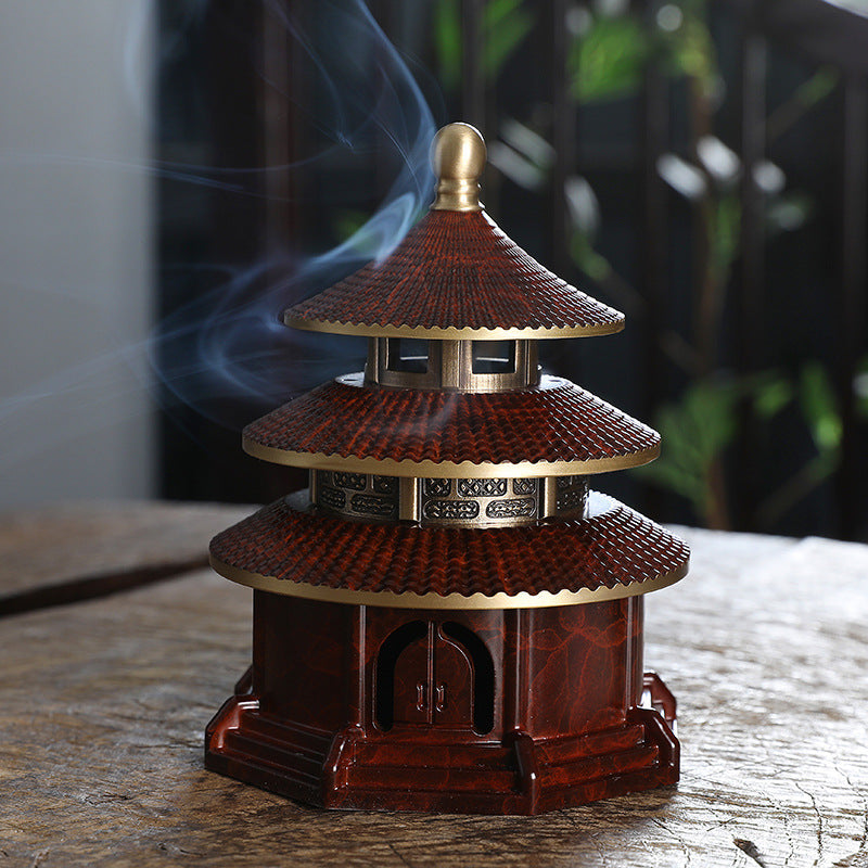 Incense Holder Handmade Artwork Chinese Temple Original Zen Design Antique Style Handmade