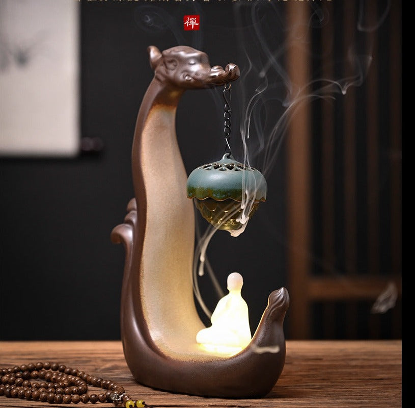 Handemade Incense Holder Incense burner Zen Chinese Dragon Classic Ornament Home Deco Design Indoor