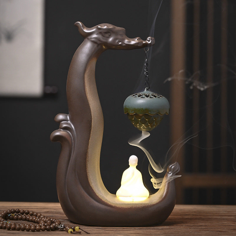 Handemade Incense Holder Incense burner Zen Chinese Dragon Classic Ornament Home Deco Design Indoor