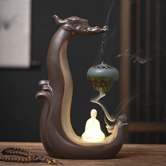 Handemade Incense Holder Incense burner Zen Chinese Dragon Classic Ornament Home Deco Design Indoor