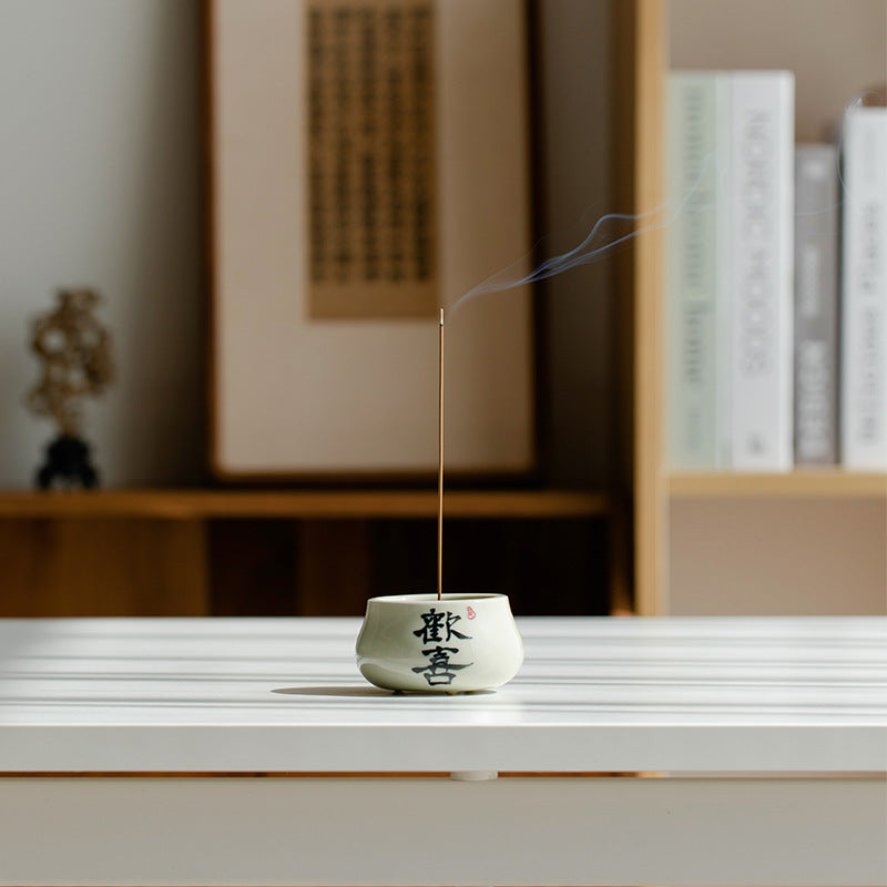 Handemade Incense Holder Zen Chinese Calligraphy Classic Ornament Home Deco Design Indoor Incense Plug