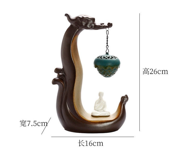 Handemade Incense Holder Incense burner Zen Chinese Dragon Classic Ornament Home Deco Design Indoor