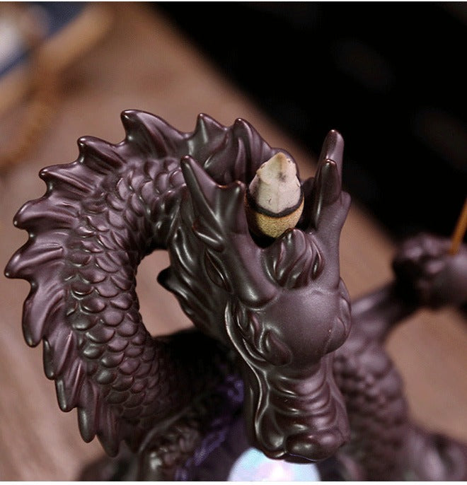 Original Design Style Chinese Dragon Incense Burner Ceramic Incense Burner LED light Incense Holder