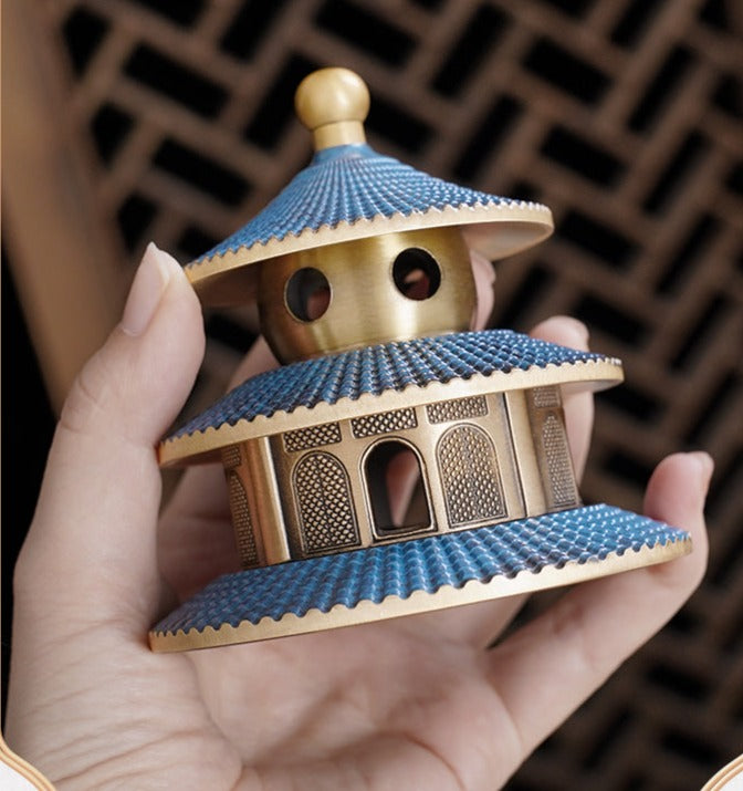 Incense Holder Handmade Artwork Chinese Temple Original Zen Design Antique Style Handmade