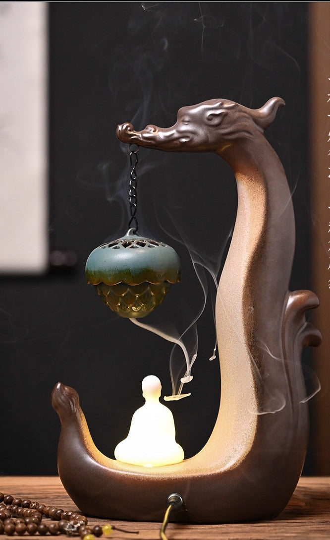 Handemade Incense Holder Incense burner Zen Chinese Dragon Classic Ornament Home Deco Design Indoor