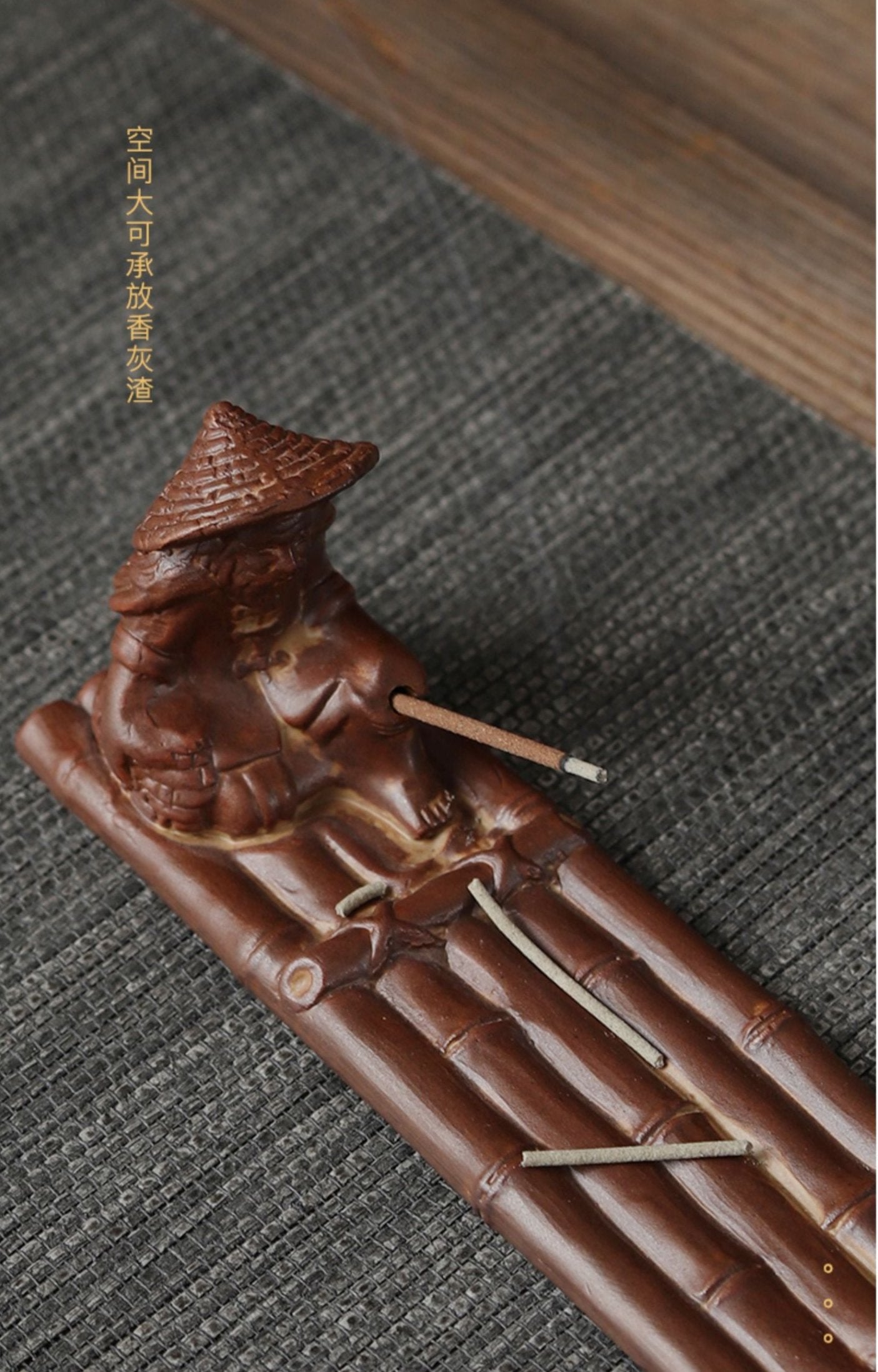 This is a ceramic incense holder