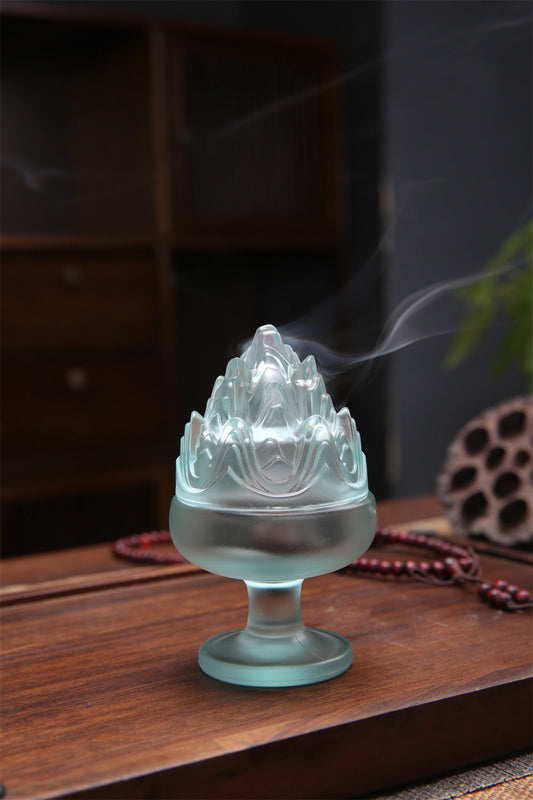 Incense Holder Handcrafted Chinese Traditional Artwork Chinese Colored Glass Handmade