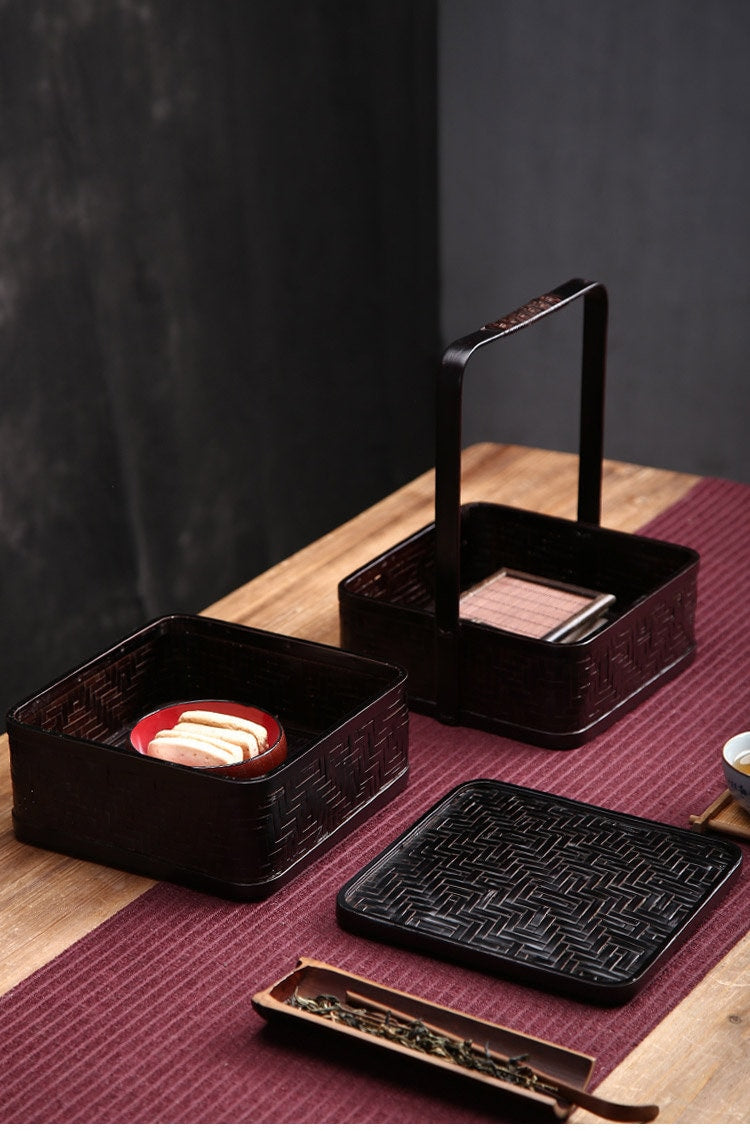 This is a bamboo weaving basket