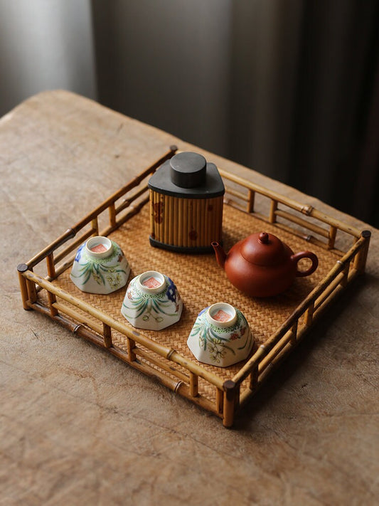 Tea shelf Handmade Merlot Bamboo Chinese Tea Rack Chinese Bamboo Art Home Deco Zen Chinese Style Bamboo Plate