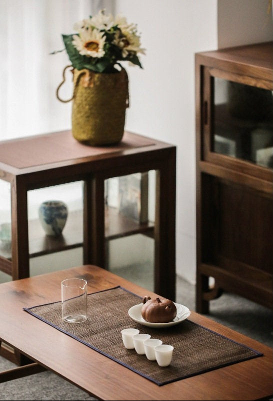 This is a bamboo weaving mat table cloth