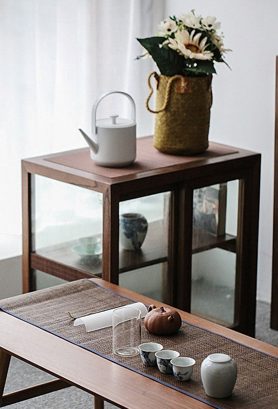 This is a bamboo weaving mat table cloth