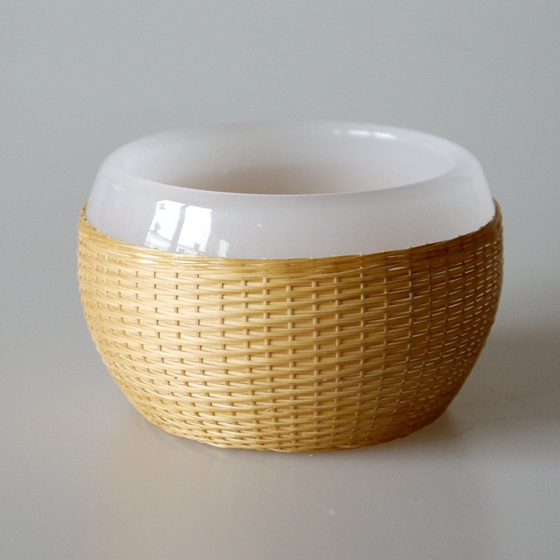 This is a bamboo woven teacup.this is a ceramic teacup