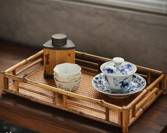 Tea shelf Handmade Merlot Bamboo Chinese Tea Rack Chinese Bamboo Art Home Deco Zen Chinese Style Bamboo Plate