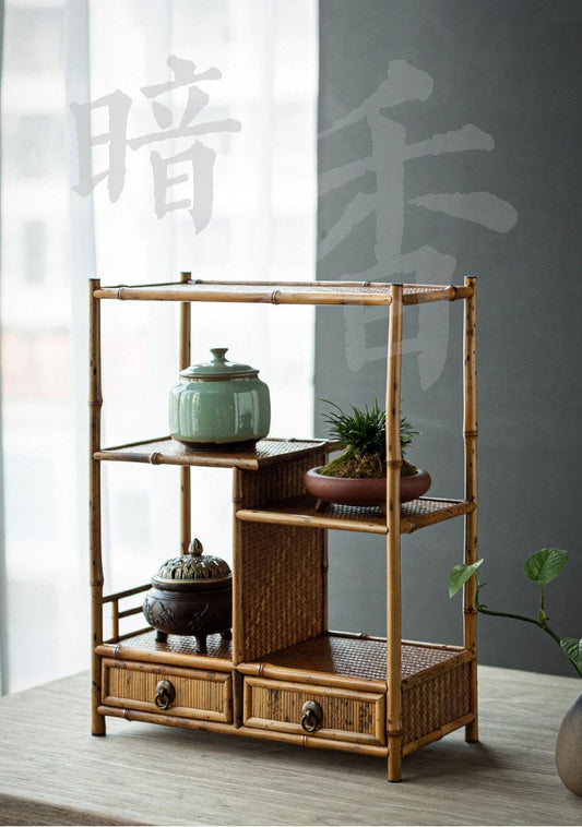 This is a meilu bamboo shelf bamboo rack.this is a bamboo teaware storage shelf