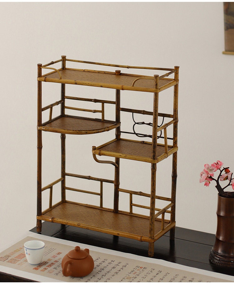 This is a meilu bamboo shelf bamboo rack.this is a bamboo teaware storage shelf