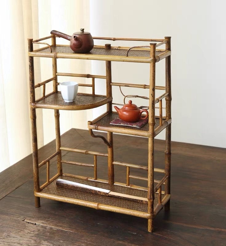 This is a meilu bamboo shelf bamboo rack.this is a bamboo teaware storage shelf