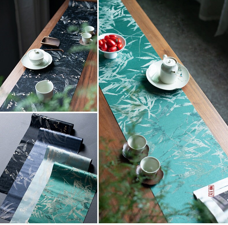 This is a silk brocade tea mat table cloth