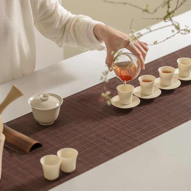 This is a bamboo weaving mat table cloth