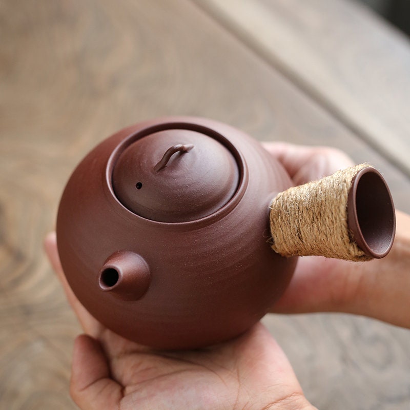 Yixing Tea Pot Beauty Kettle Black Mud Hand Carved