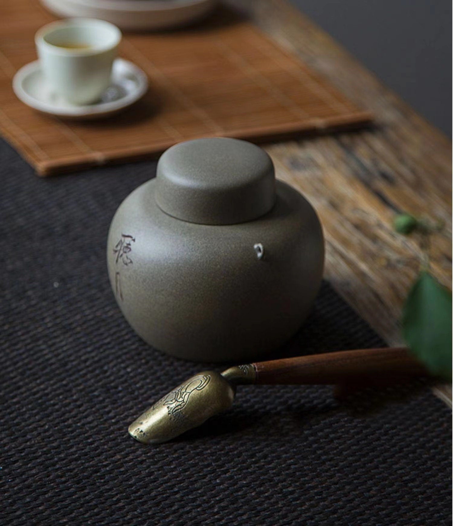 This is a wooden tea scoop