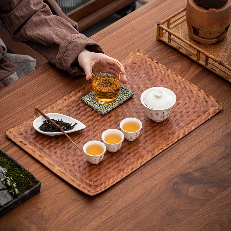 This is a bamboo weaving tea cushion  table cloth