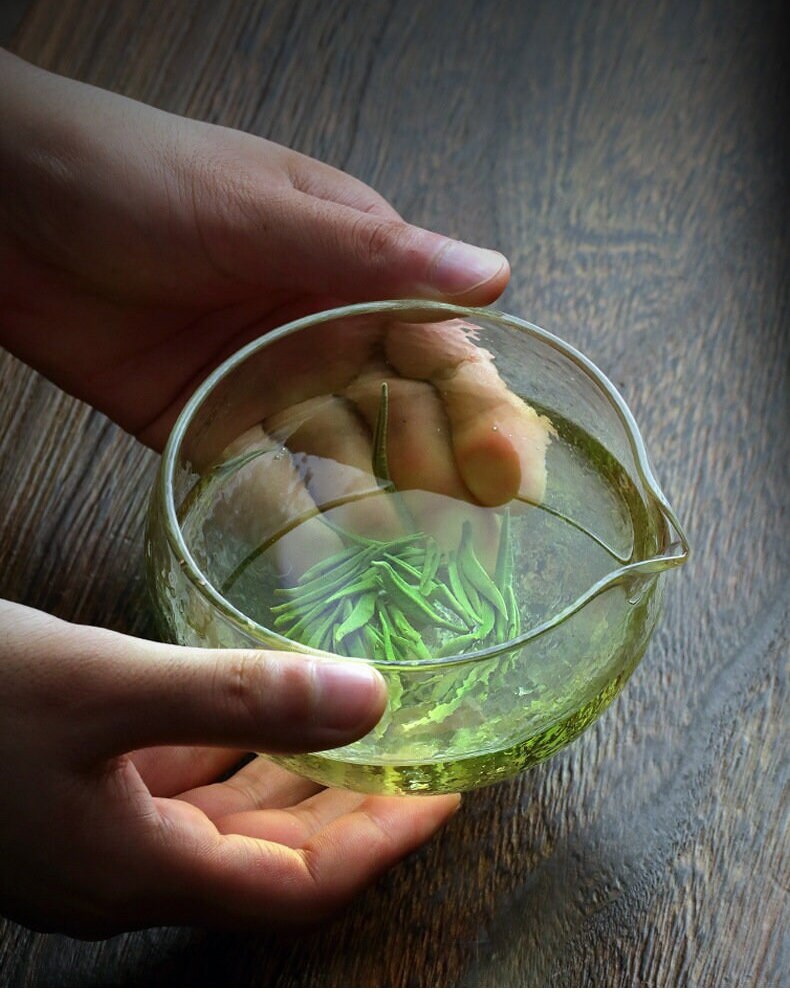 This is a glass tea bowl