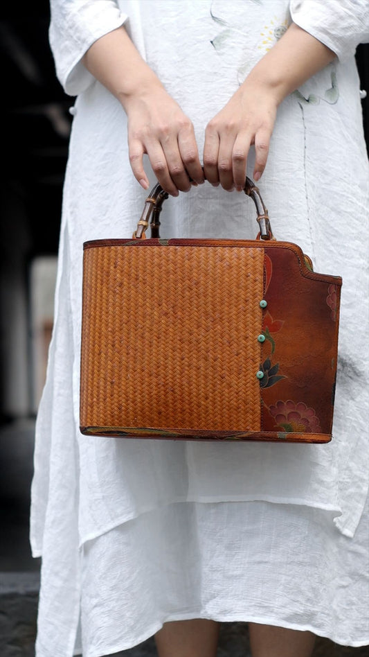 This is a bamboo weaving bag