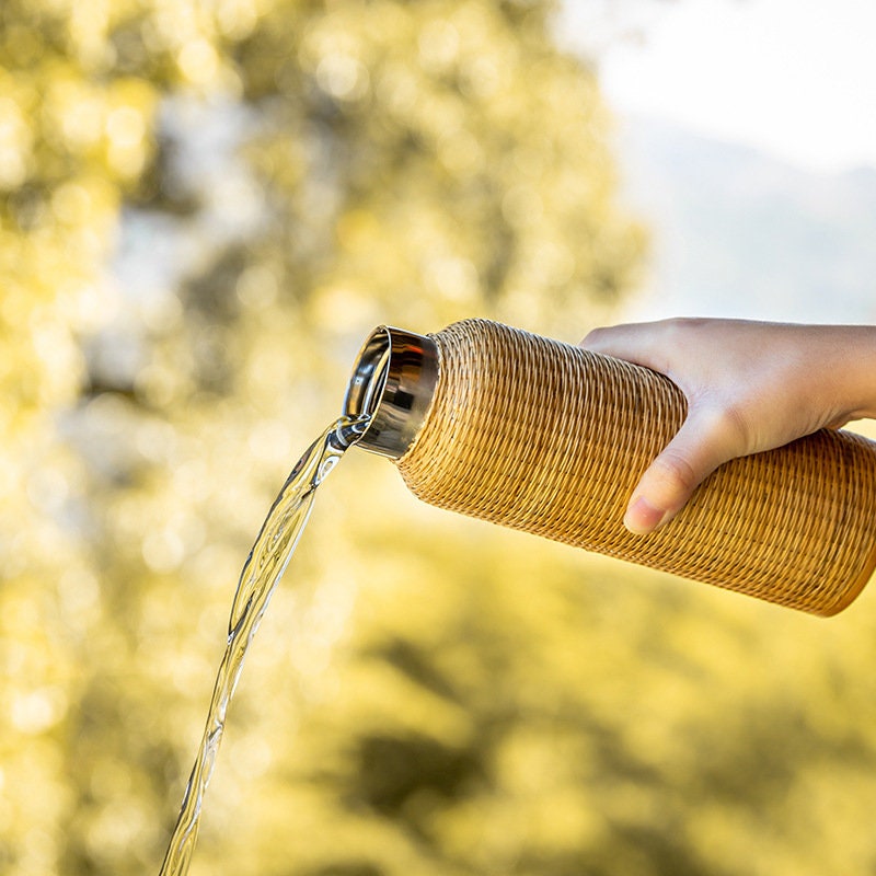 this is a bamboo weaving thermos bottle