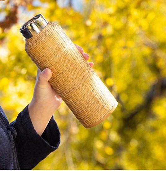 this is a bamboo weaving thermos bottle