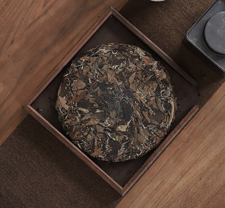 This is a walnut solid wood puerh tea tray tea shelf